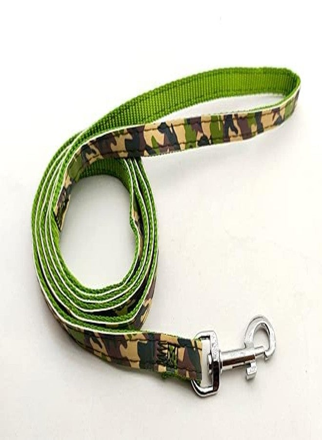 Pups&Pets سترة مبطنة من النايلون 10 مم قابلة للتعديل مع حزام مطبوع بنمط شريطي ومقود طويل، مثالية للمشي في الهواء الطلق/تدريب الكلاب والجراء (أخضر) - Image 4